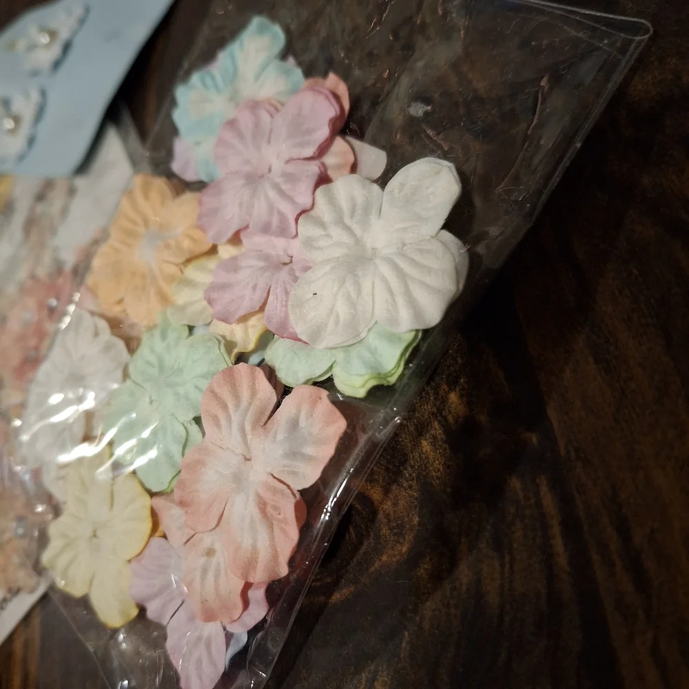 Paper Flower Floral Paper Crafts Mixed Media Scrapbook Art Supply  Embellishment